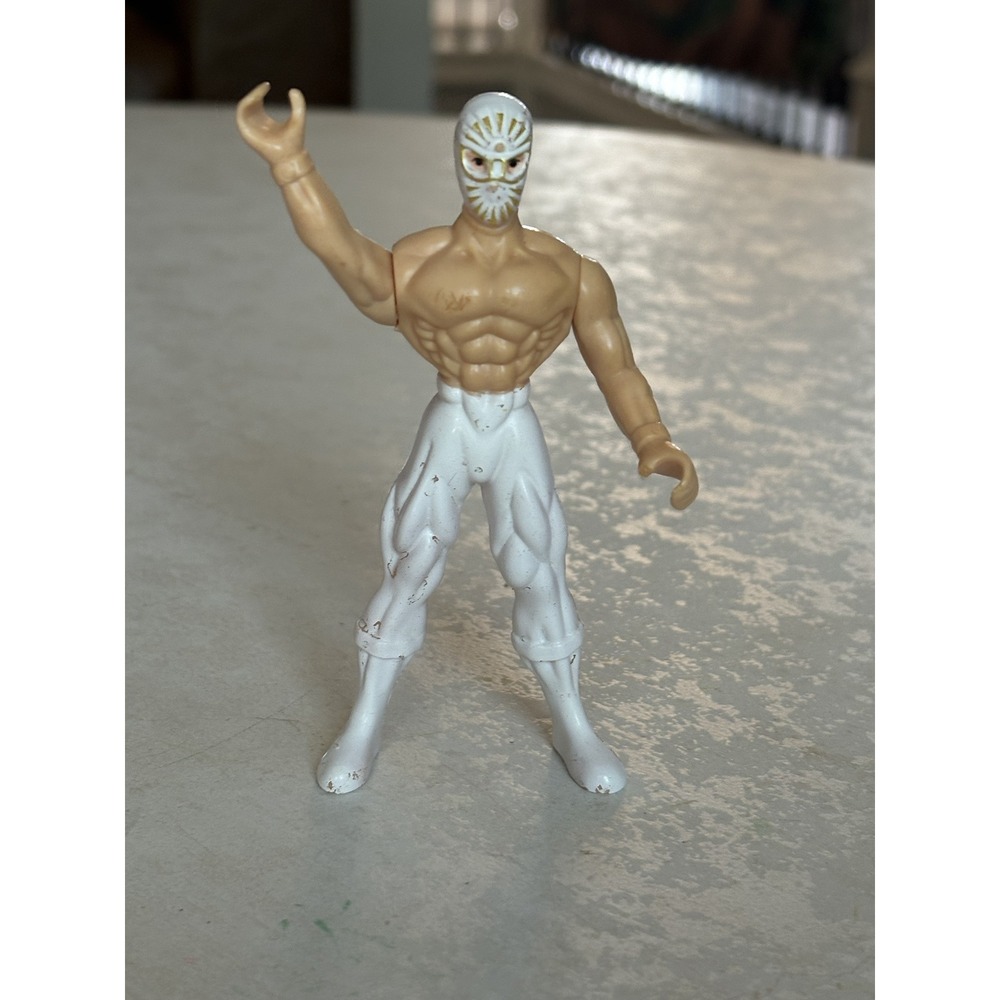 Ja-Ru Lucha Libre Mexican Wrestler Action Figure White Gold Mask 4650422 Vintage